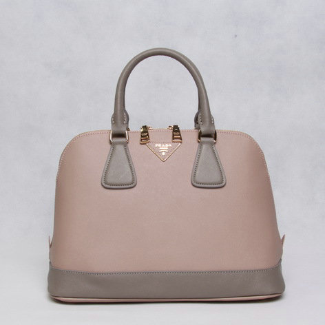 2014 Prada Lizard Leather Two-Handle Bag BL847B pink&darkgrey for sale